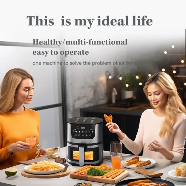 Smart Air Fryer Electric visual window 7L Oil-free Air Fryer Automatic Household Kitchen 360°Baking Convection Oven Air Fryers 2