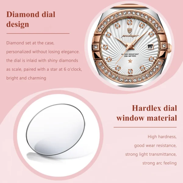 POEDAGAR Luxury Woman Wristwatch Waterproof Luminous Date Stainless Steel Watch For Ladies High Quality Quartz Women Watches+box 4