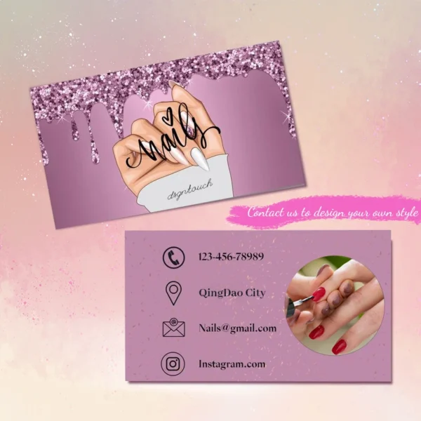 DsgnTouch Instagram Nail Card Personalized Bank For Small Bussines Beauty Salon Free Design Social Media Visit Cards Custom Set 3