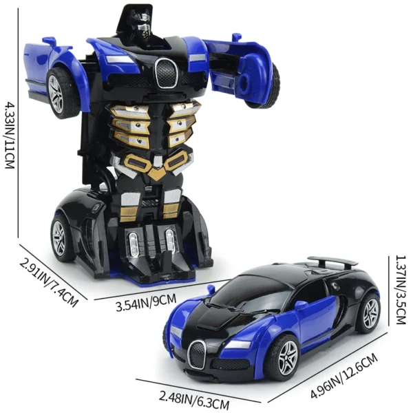 Transform CarRobot Model Car.Automatic Deformation Push and Go Car Vehicle Toy Race Car.Toys Easter Gifts for Boys 6