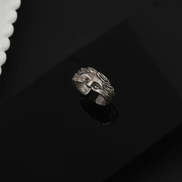 Retro Half Face Venus Ring For Men Women Greek Mythology Vintage Punk Gothic Art Open Ring Unisex Accessories Designer Jewelry 3