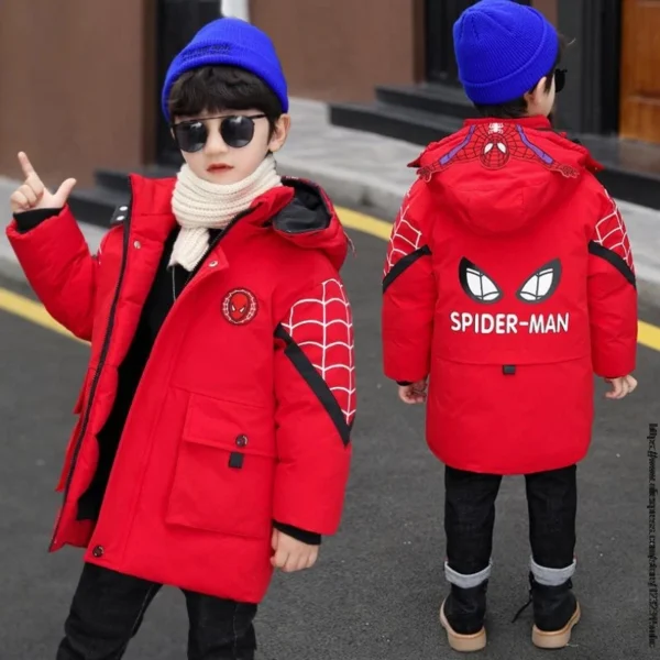 Disney SpiderMan Boys Jacket Winter Hooded Coats New Warm Clothes Children Jacket padded ClothesBoy Autumn Thicken Jackets 2