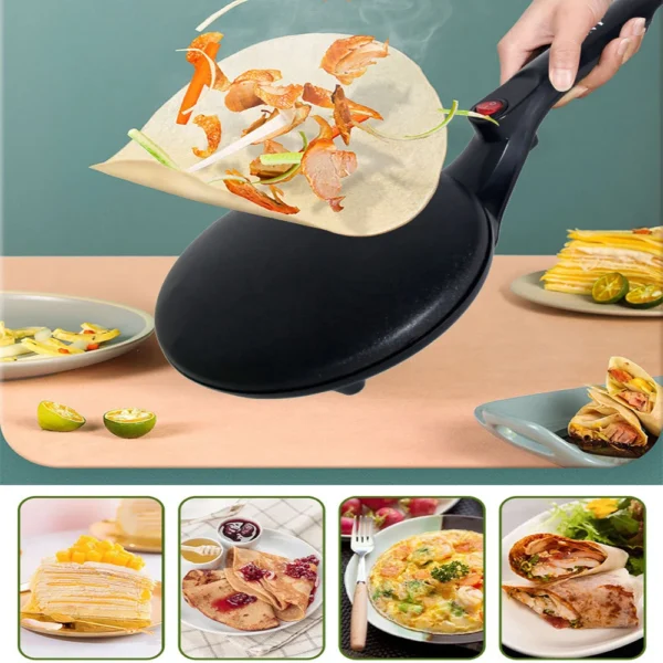 220V Electric Crepe Maker 650W Handheld Nonstick Coating Spring Roll Machine Automatic Portable Pancake Maker Kitchen Appliances 2