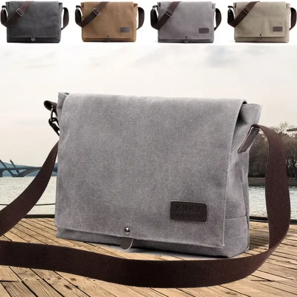 New Men Canvas Crossbody Shoulder Messenger Bags Man New Fashion Cross Body Bag Casual Solid Multi Function Portable Male Bag 1