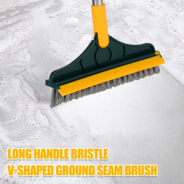 2 in 1 Floor Cleaning Brush Adjustable Floor Scrub Magic Broom with Long Handle and Squeegee Household Bathroom Cleaning Tool 3