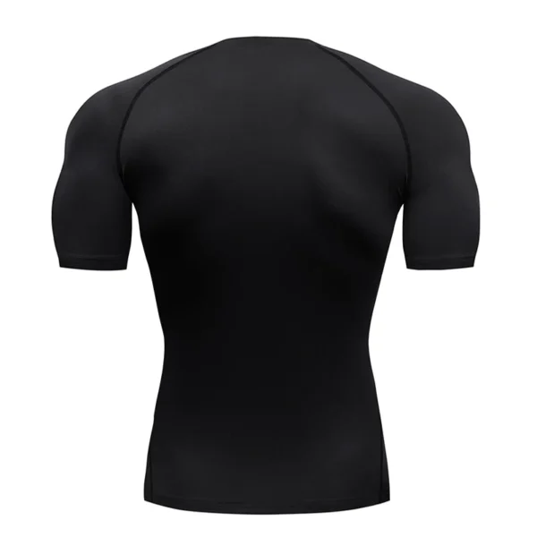 Compression Shirt Men Short Running T Shirt Gym Sports Top Quick Dry Breathable Black Fitness Sportswear Bodybuilding Clothing 2