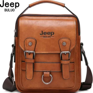 JEEP BULUO Multi-function Business Handbags Men New Man's Shoulder Bag Large Capacity Leather Messenger Bag Crossbody Big Brand 1