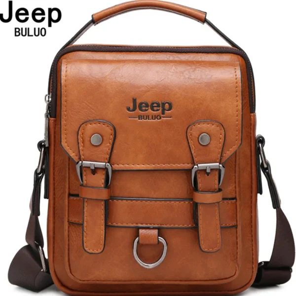 JEEP BULUO Multi-function Business Handbags Men New Man's Shoulder Bag Large Capacity Leather Messenger Bag Crossbody Big Brand 1