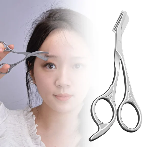 Stainless Steel Eyebrow Trimmer Scissor Beauty Products for Women Eyebrow Scissors with Comb Eyebrow Shaver Makeup Tools 1