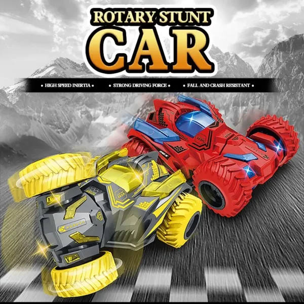 Stunt Spinning Toy Car.Kids Pull Back Car for 3 Year Old Boy Girl and Toddler.Up 360 Upright Rotation Game 5