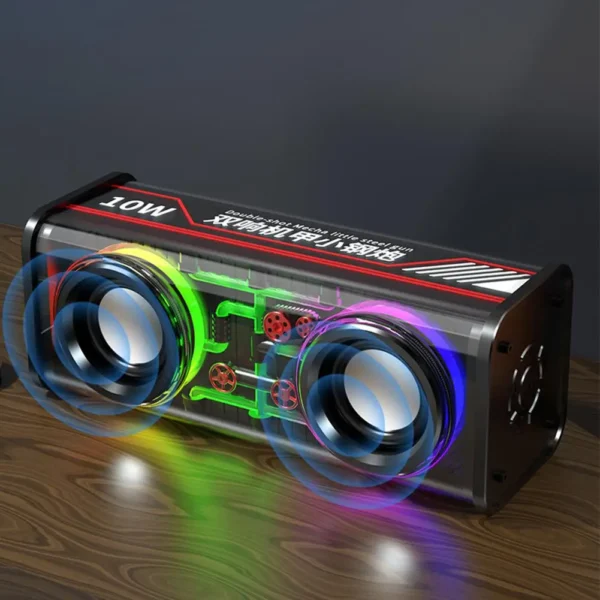 1pcs Wireless Bluetooth Speaker Dual Channel Colorful Light Supporting Serial High-quality Mecha Wind Sound System ﻿ 6