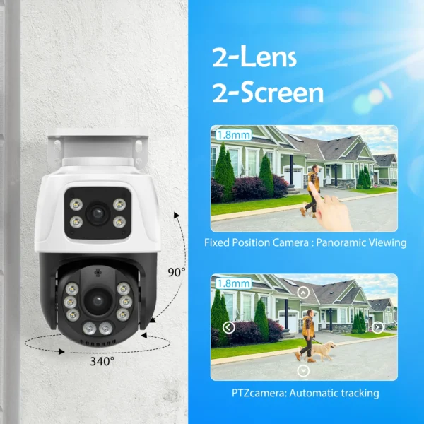 Gadinan 4/8CH POE NVR Kit Outdoor Waterproof Dual Lens PTZ IP Camera 6MP H.265 CCTV Home Security System Set Video Surveillance 3