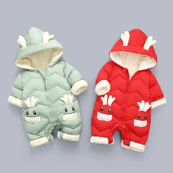 New born Warm Baby coat Winter Hooded mantle Rompers Thick Outfit Jumpsuit Overalls Snowsuit Children Boys Clothing kids clothes 5