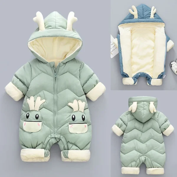 New born Warm Baby coat Winter Hooded mantle Rompers Thick Outfit Jumpsuit Overalls Snowsuit Children Boys Clothing kids clothes 2