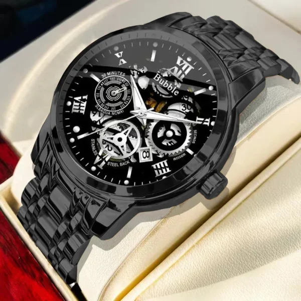 UTHAI Watch For Men Trendy High end Light Luxury Versatile Quartz Wristwatches Waterproof Roman Hollow Male's Clock Watch 4