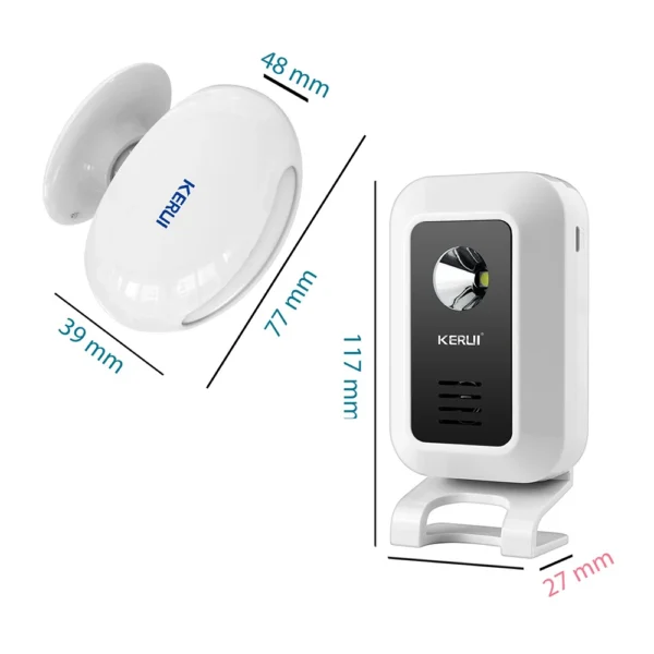 KERUI M7 Welcome Motion Sensor Security Alarm 32 Songs DoorBell Chime Wireless Smart Home LED Night Light Door Window Store Shop 6