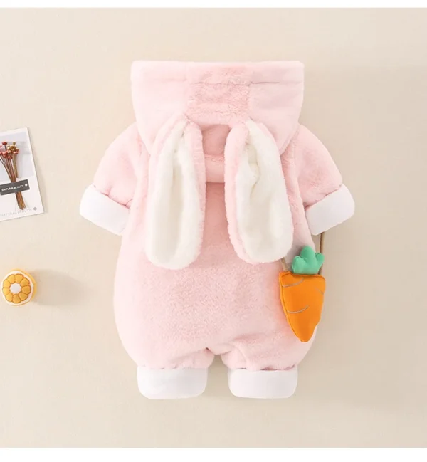 2023 Winter Infant Toddler Rompers 0-1Years Baby Boys Girls Fashion Cute Hooded Thicken Warm Coat Newborn One-Pieces Jumpsuit 5