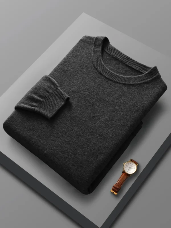 Spring Autumn 100% Merino Wool Pullover Sweater Men O-neck Long Sleeve Cashmere Knitwear Pullover  Female Clothing Grace Tops 5