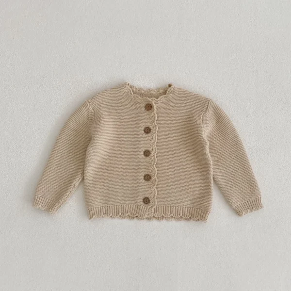 2024 Autumn New Baby Long Sleeve Sweater Coat Boys Girls O-neck Cardigan Jacket Infant Toddler Solid Versatile Knitted Clothes 6