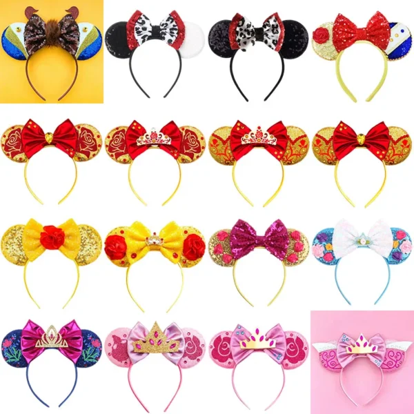 Disney Beauty and the Beast Hairbands Belle Ear Headband for Adults Enchanted Rose Headwear Women Girls Party Hair Accessories 1