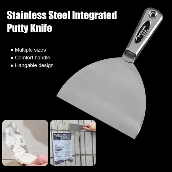 Stainless Steel Integrated Putty Knife Scraper Spatula Putty Painter Paint Tool Plaster Shovel Clean Spatula Construction Tool 2