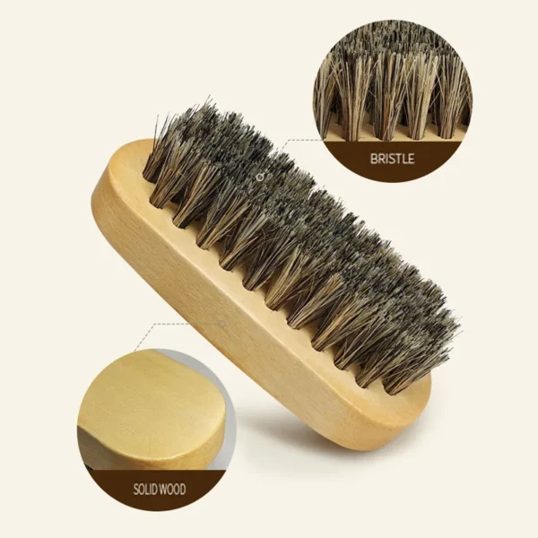 Custom Logo Wood Beard Brush And Comb Set For Men Gift Mustache Care Tool Natural Boar Bristle To Comb Beards 4