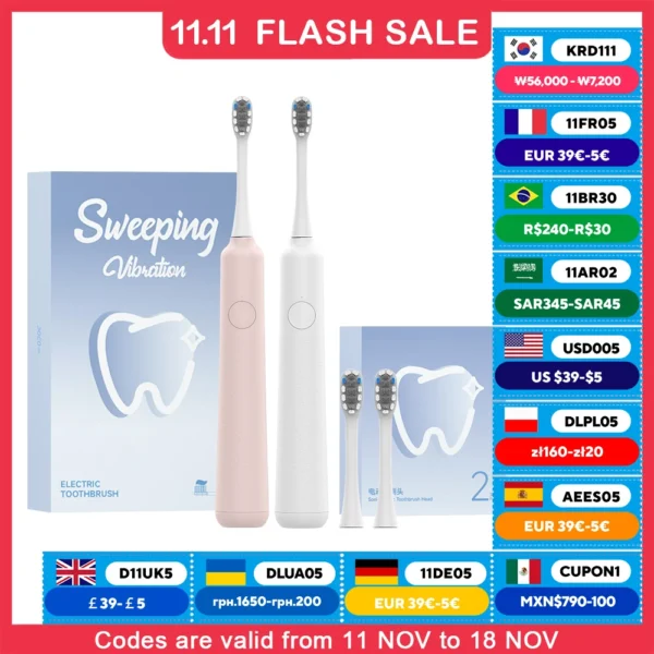 DOCO Electric Toothbrush sonic vibration brush 3-gear Mode USB Charging IPX7 Waterproof Personal care appliances 1