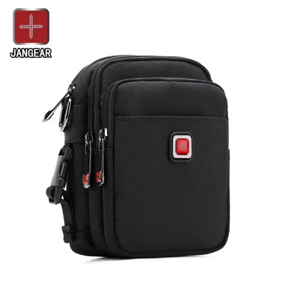 JANGEAR Men Shoulder Bag Casual Messenger Bags Waterproof Man Purse Zipper Crossbody Can Wear A Belt Multi-purpose Mini Belt Bag 1