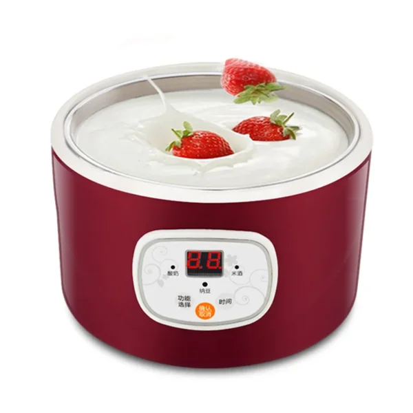 1.0L Yogurt Maker Mini Automatic Yogurt Machine Household DIY Yogurt Tools Kitchen Rice Wine Natto Machine Stainless Steel Liner 1