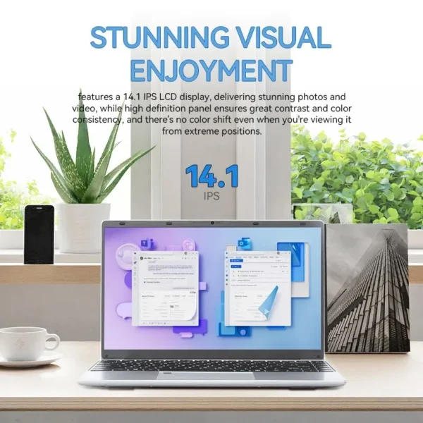 FIREBAT A14 Laptop Intel N5095 14.1 Inch 16GB LPDDR4 RAM 512GB 1TB SSD Lightweight Business Computer Notebook FHD Fingerprint 6