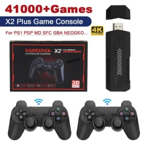 X2 Plus GD10 Pro 4K Game Stick 3D HD Retro Video Game Console Wireless Controller TV 50 Emulator For PS1/N64/DC 256G 128G 64G 1