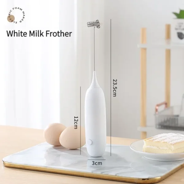 1PC Battery Model Handheld Egg Beater Froth Mixer Kitchen Automatic Coffee Milk Foaming Mixer Kitchen Whisk Tools 2