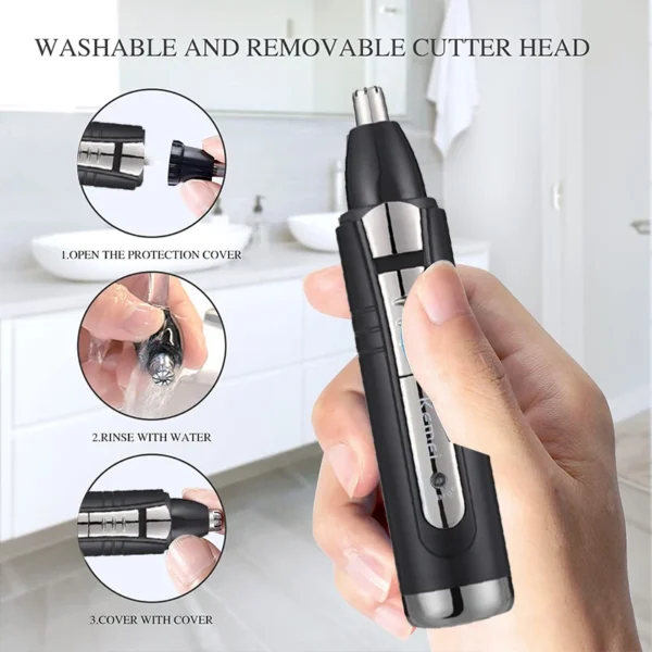 Kemei Electric Nose and Ear Trimmer 2 In 1 Face Care Hair Trimmer for Men Personal Care Tools Small Clipper with Cutting Guides 3