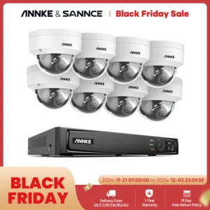 ANNKE 8CH 4K IP Camera Security System 265+ 8MP Poe Camera Two Way Audio Video Surveillance CCTV 4MM Lens Support 256G Card IP67 1