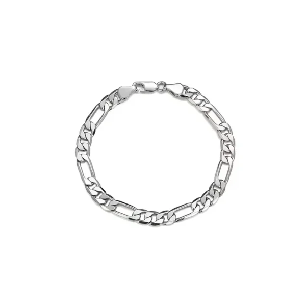 Punk 925 sterling silver 4/6MM 8 Inches Figaro Chain For Men Simple Women Hip Hop Bracelet Jewelry Party Accessories Wholesale 4