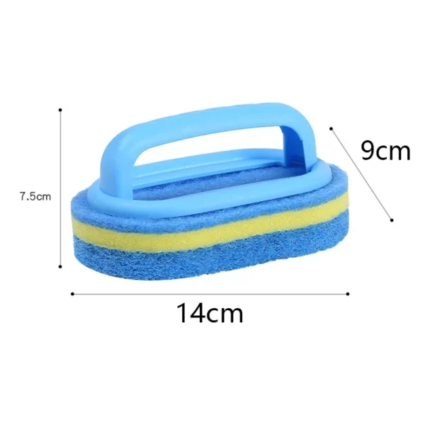 Sponge Cleaning Brush With Handle Bathtub Tile Scrub Brush Kitchen Bathroom Cleaning Sponge Brush Household Cleaning Supplies 6