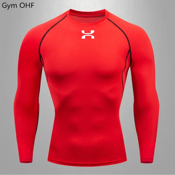 Sports Shirt Fitness T-shirt Undershirt Men's Running Tight Sportswear Quick Drying High Stretch Top Sports Long-sleeved Top 5