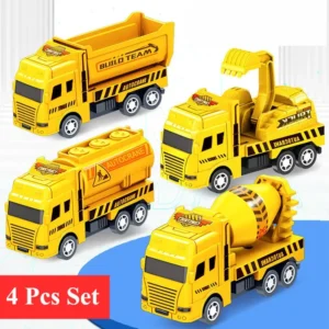 4 Pcs Educational Cars Children Kid Pull Back Toy Warrior Engineering Vehicle Model Four Mini Cars 1