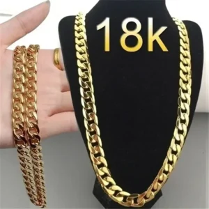 Special offer 18K gold Necklaces 925 Stamp Silver color Classic 8MM sideways chain for Men woman fine Jewelrys Wedding party 1