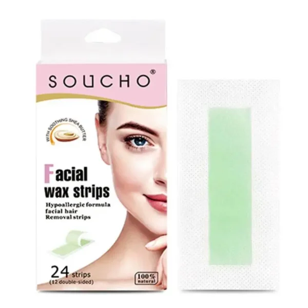 24/48PCS Face Wax Strips Hair Removal Tool For Caring Face Eyebrow Upper Lip Cheek Chin Middle Brow Mustache Women Beauty Tools 3