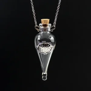 Vintage Magic Potion Bottle Necklace DIY Spirit  Glass Wishing Fragrance Pendant for Men and Women's Party Jewelry Gifts 1