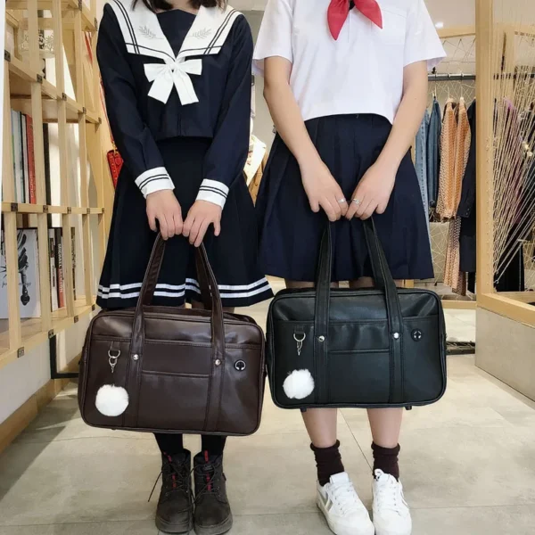 Japanese Casual PU Shoulder Bag Junior High School Students School Bag Handbag Anime Uniform Bag Tote Bags for Women 2