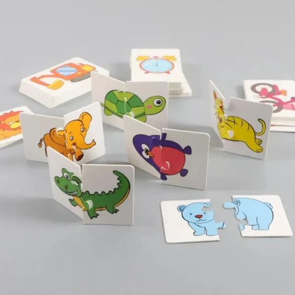 32 Pcs Enlightenment Card Matching Puzzle Early Education Cartoon Pattern Cognitive Boys and Girls Toys 2