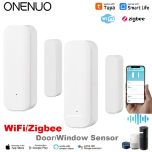 Tuya WiFi Zigbee Window Door Sensor With Battery Smart Home Security Alarm System Voice Control Via Alexa Google Home Smart 1