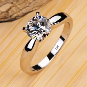 YINHED Not Fade 18K White Gold Color Wedding Rings for Women 2ct Cubic Zirconia Engagement Bridal Jewelry Gift for Firlfriend 1