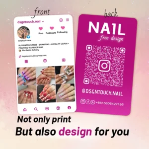 DsgnTouch Instagram Nail Card Personalized Bank For Small Bussines Beauty Salon Free Design Social Media Visit Cards Custom Set 1