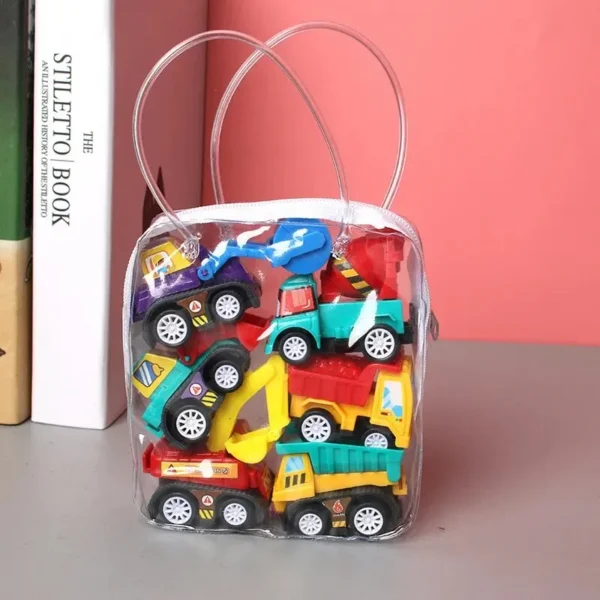 6Pcs Mini Inertial Pull Back Engineering Car Set Child Kids Cartoon Toys Birthday Gift 1