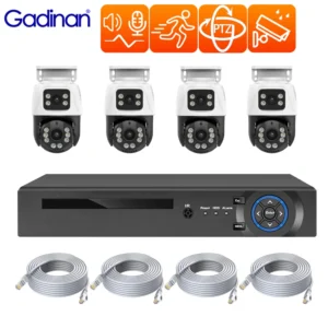 Gadinan 4/8CH POE NVR Kit Outdoor Waterproof Dual Lens PTZ IP Camera 6MP H.265 CCTV Home Security System Set Video Surveillance 1